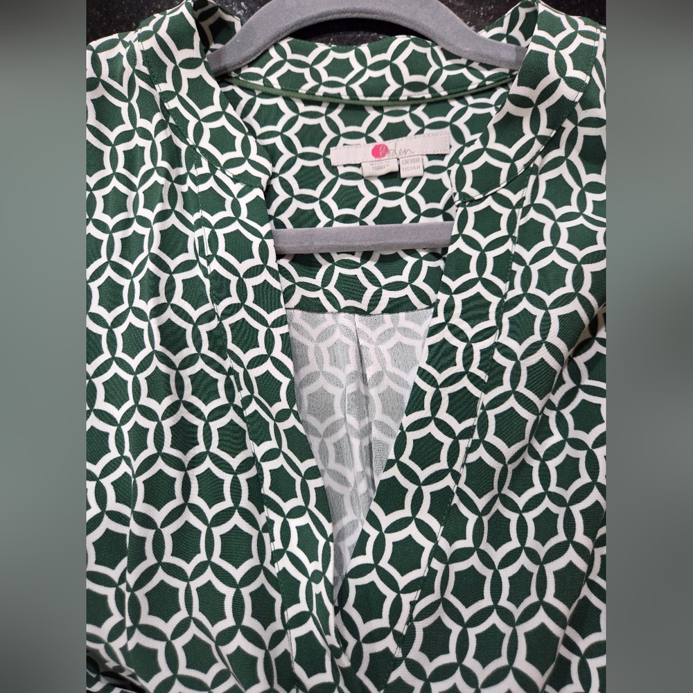 Boden Green Geometric Midi Dress UK 18/US 14 - Picture 8 of 9